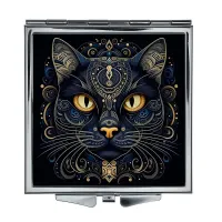 Складное зеркало квадратное Кот абстракция ZER2-1113