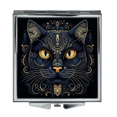 Складное зеркало квадратное Кот абстракция ZER2-1113