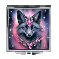 Складное зеркало квадратное Лиса в украшениях ZER2-1120