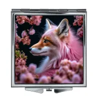 Складное зеркало квадратное Лиса в профиль ZER2-1124