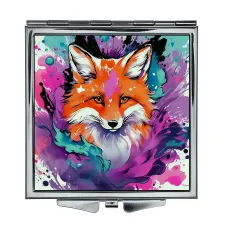 Складное зеркало квадратное Красочная лиса ZER2-1126