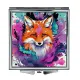 Складное зеркало квадратное Красочная лиса ZER2-1126