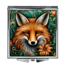 Складное зеркало квадратное Лис сюрреализм ZER2-1128