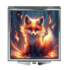 Складное зеркало квадратное Пламенный лисенок ZER2-1130