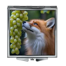 Складное зеркало квадратное Лиса и виноград ZER2-1137