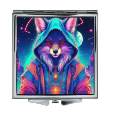 Складное зеркало квадратное Лиса чародей ZER2-1139