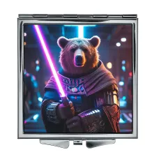 Складное зеркало квадратное Медведь световой меч ZER2-1161