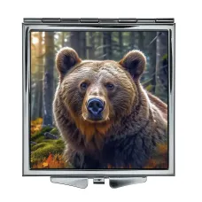 Складное зеркало квадратное Медведь в лесу ZER2-1167