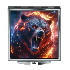 Складное зеркало квадратное Медведь огонь ZER2-1168