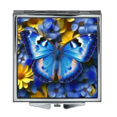 Складное зеркало квадратное Синяя бабочка ZER2-1172