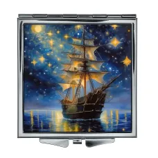 Складное зеркало квадратное Ночной парусник ZER2-1183