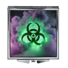 Складное зеркало квадратное Химическая опасность ZER2-1191