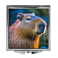 Складное зеркало квадратное Капибара в профиль ZER2-1201