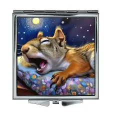 Складное зеркало квадратное Спящая белка ZER2-1203