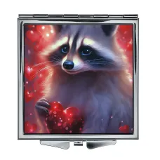 Складное зеркало квадратное Енот любовь ZER2-1209