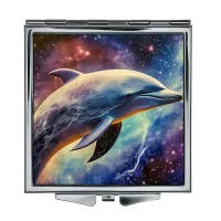 Складное зеркало квадратное Космический дельфин ZER2-1210
