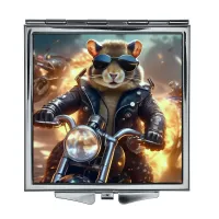 Складное зеркало квадратное Байкер грызун ZER2-1215