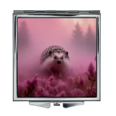 Складное зеркало квадратное Ёжик в розовом тумане ZER2-1220