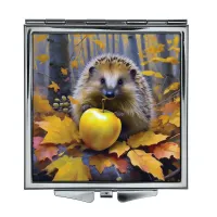 Складное зеркало квадратное Ёж и яблоко ZER2-1221