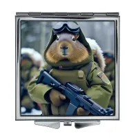 Складное зеркало квадратное Капибара милитари ZER2-1227