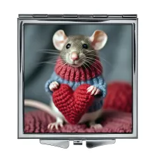 Складное зеркало квадратное Мышь любовь ZER2-1233