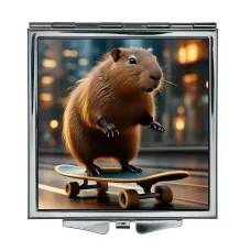 Складное зеркало квадратное Капибара скейтборд ZER2-1236