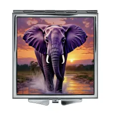 Складное зеркало квадратное Слон на рассвете ZER2-1260