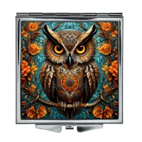 Складное зеркало квадратное Сова сюрреализм ZER2-1270