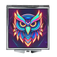 Складное зеркало квадратное Сова неон ZER2-1275