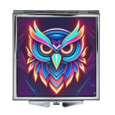 Складное зеркало квадратное Сова неон ZER2-1275