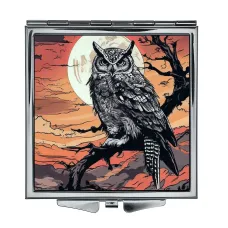 Складное зеркало квадратное Японская сова ZER2-1277