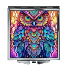 Складное зеркало квадратное Сова иллюстрация ZER2-1284