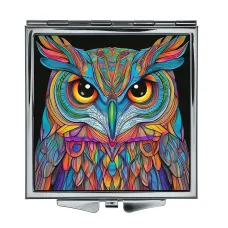 Складное зеркало квадратное Сова картина ZER2-1289