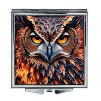 Складное зеркало квадратное Сова пламя ZER2-1291