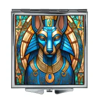 Складное зеркало квадратное Анубис витраж ZER2-1306