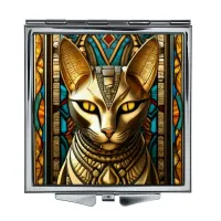 Складное зеркало квадратное Египетская кошка ZER2-1314