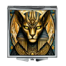 Складное зеркало квадратное Богиня Сехмет ZER2-1318