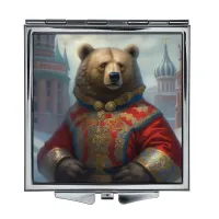 Складное зеркало квадратное Русский медведь ZER2-1331