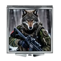 Складное зеркало квадратное Волк милитари ZER2-1336