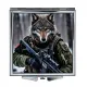 Складное зеркало квадратное Волк милитари ZER2-1336