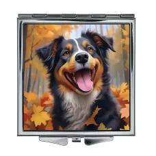 Складное зеркало квадратное Собака в лесу ZER2-1355