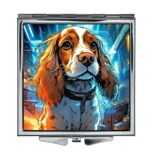 Складное зеркало квадратное Длинноухий пес ZER2-1370