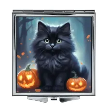Складное зеркало квадратное Котенок Хэллоуин ZER2-1376