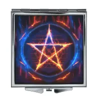 Складное зеркало квадратное Огненная пентаграмма ZER2-1391