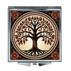Складное зеркало квадратное Дерево жизни ZER2-1394