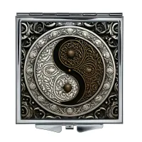 Складное зеркало квадратное Инь-Ян металл ZER2-1399