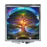 Складное зеркало квадратное Дерево жизни ZER2-1401