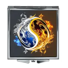 Складное зеркало квадратное Инь-Ян две стихии ZER2-1403