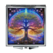 Складное зеркало квадратное Космическое дерево жизни ZER2-1407