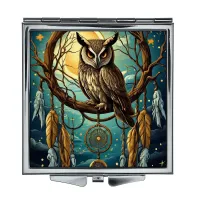 Складное зеркало квадратное Сова ловец снов ZER2-1417